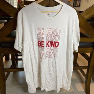 Bella + Canvas 'Be Kind' Logo Men's Short Sleeve White T Shirt Size 2XL *AS IS*